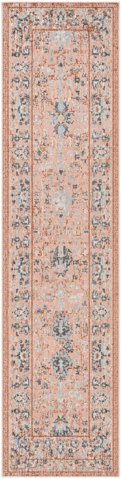 2' x 8' Sandys · Border Washable Rug, rose pink