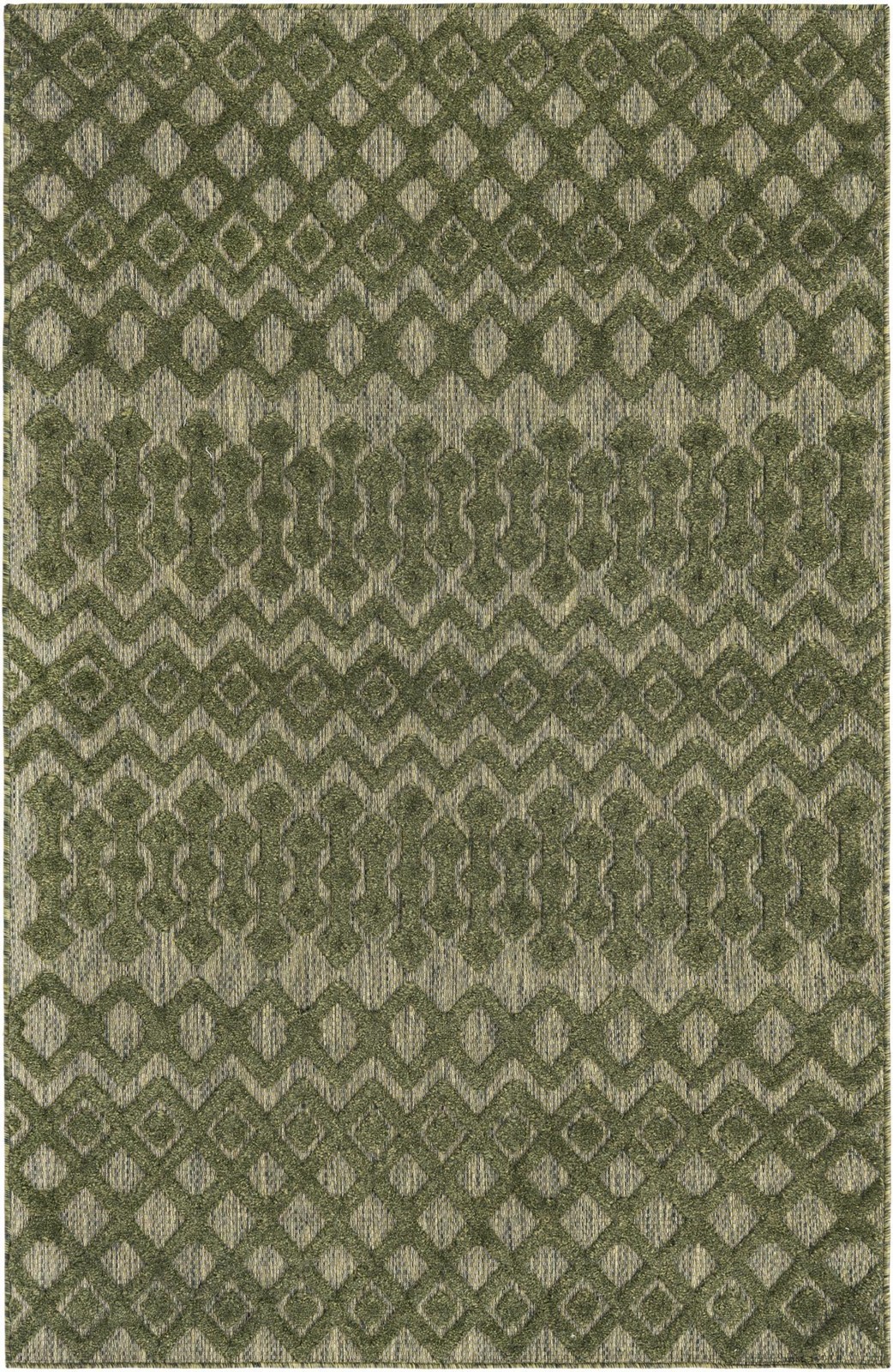 5' 3 x 8' Creed · Diamond Outdoor Rug, green