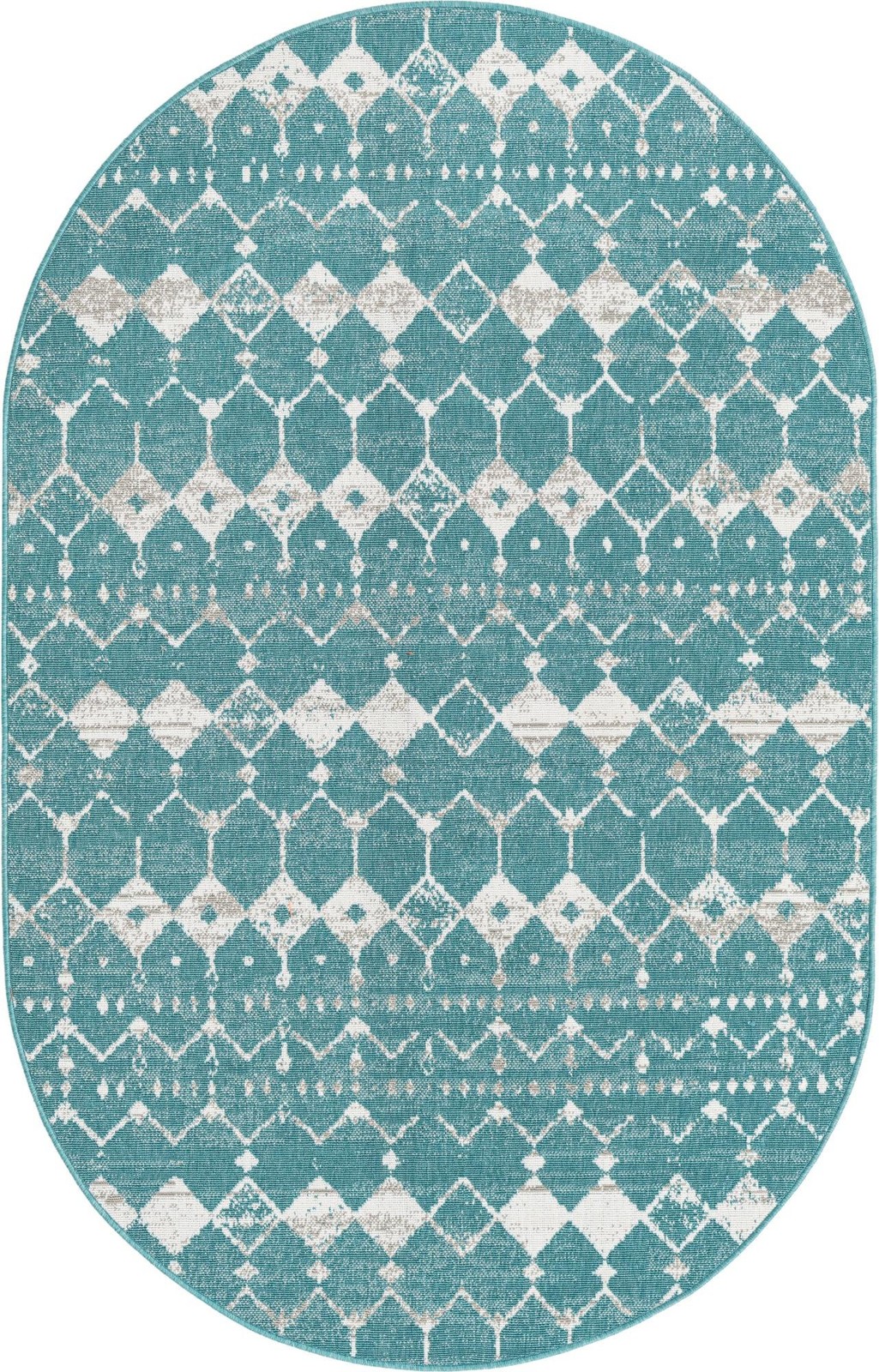 5' 3 x 8' Stowe · Diamond Outdoor Rug, teal
