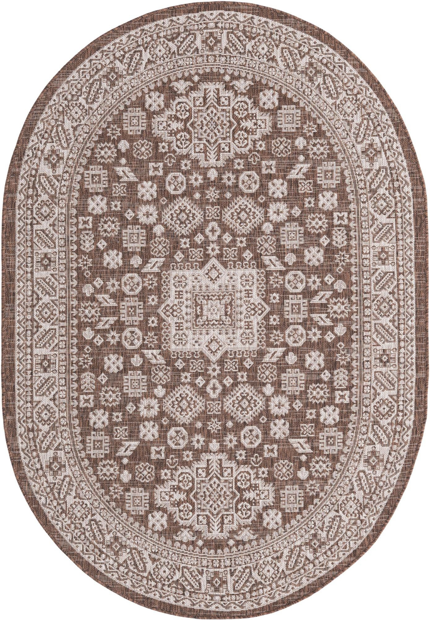 5' 3 x 8' Bellamy · Border Outdoor Rug, brown