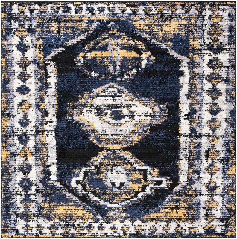 Corbin · Border rug, blue