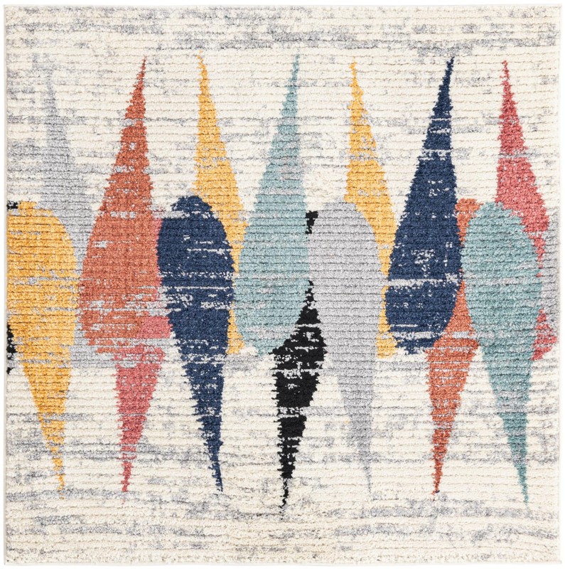 5' 3 x 5' 3 Petaluma · Abstract rug, ivory