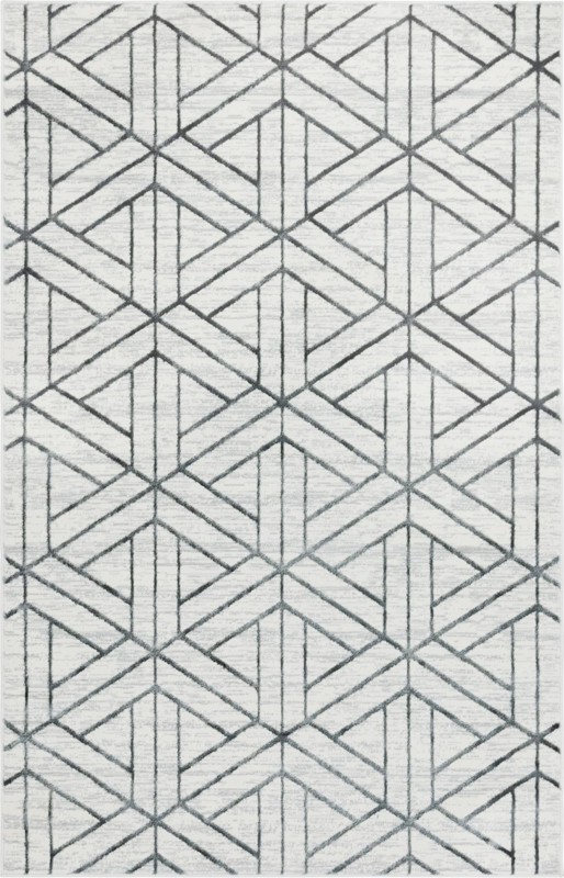 5' x 8' Norwood · Geometric rug, white