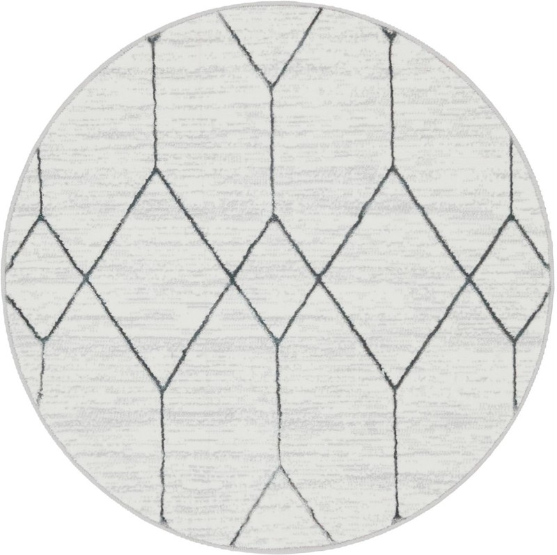 3' 3 x 3' 3 Thatcher · Diamond rug, white