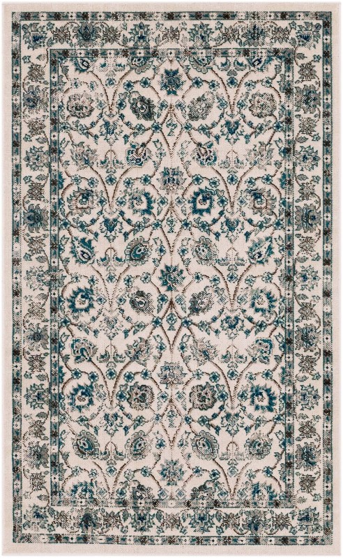 3' 3 x 5' 3 Carson · Botanical rug, ivory and blue
