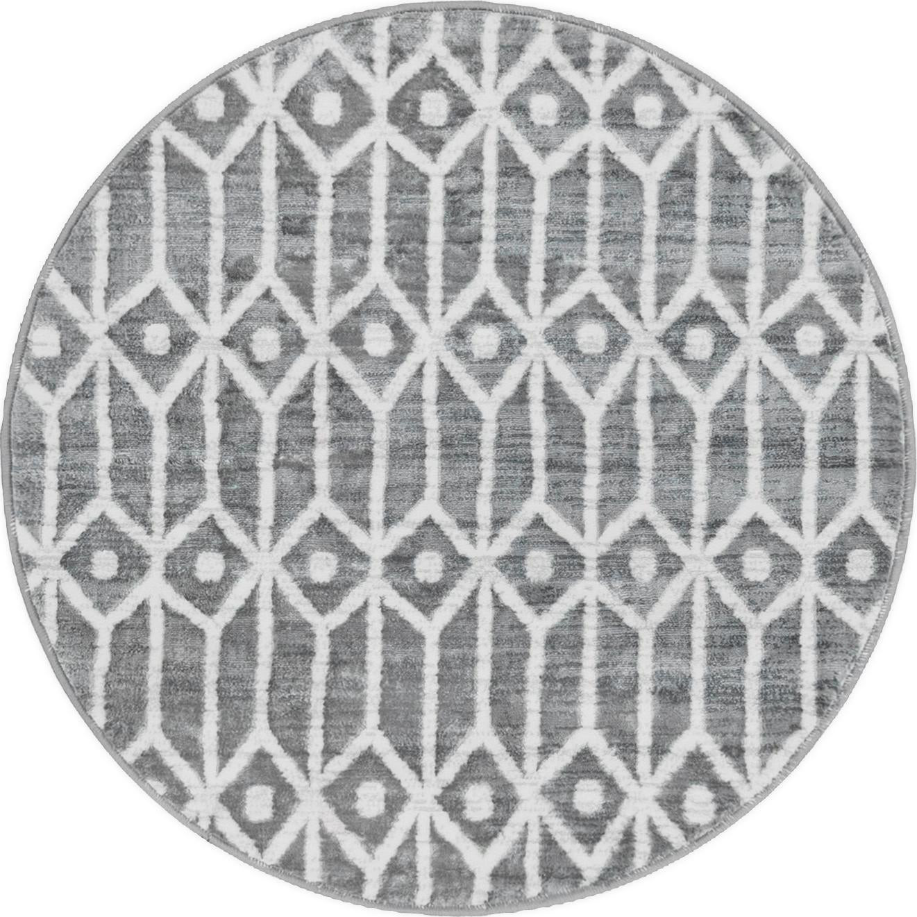 3' 3 x 3' 3 Vincent · Diamond rug, grey