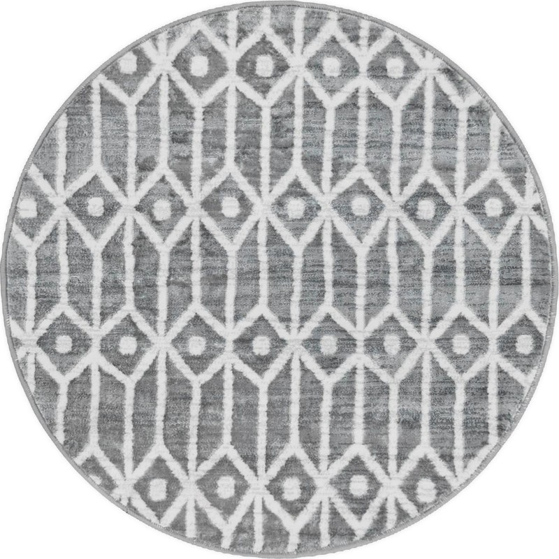 3' 3 x 3' 3 Vincent · Diamond rug, grey