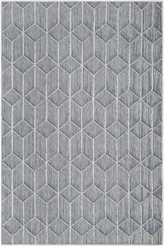 4' 1 x 6' 1 Jasper · Diamond Outdoor Rug, light blue