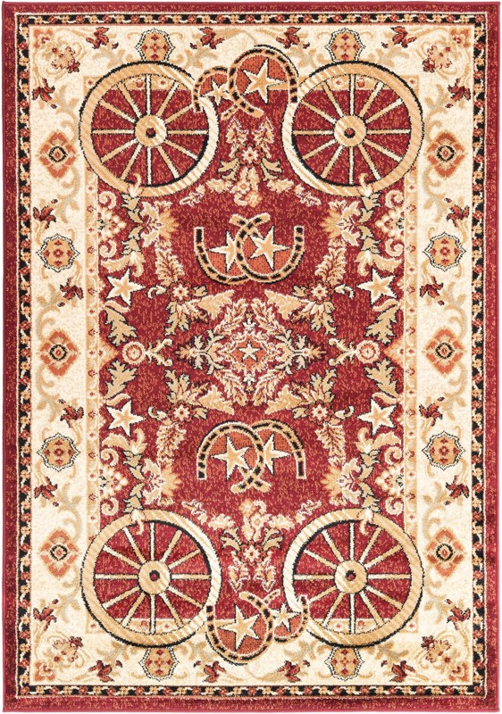 Tabor · Border rug, red