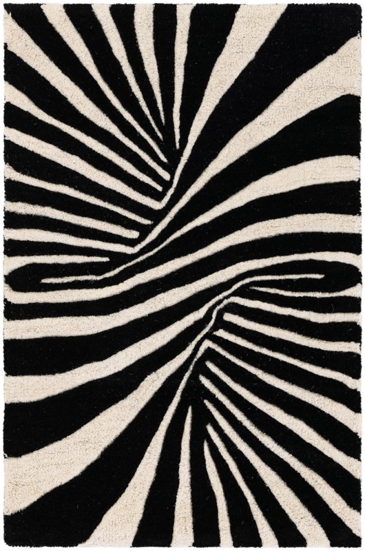 Featherstone · Abstract Wool Rug, black and white