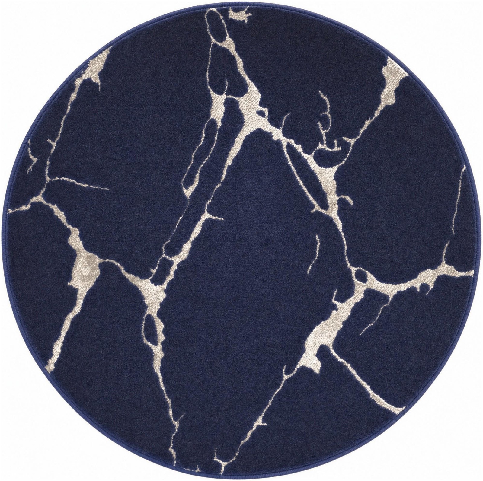 3' x 3' Ravenhill · Abstract rug, navy blue and silver