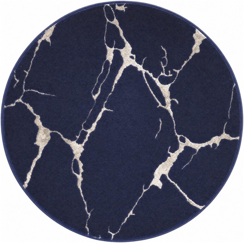 Ravenhill · Abstract rug, navy blue and silver