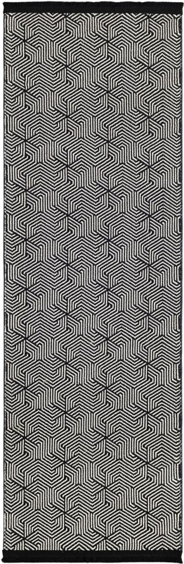 2' x 6' 1 Harwood · Geometric rug, black and white