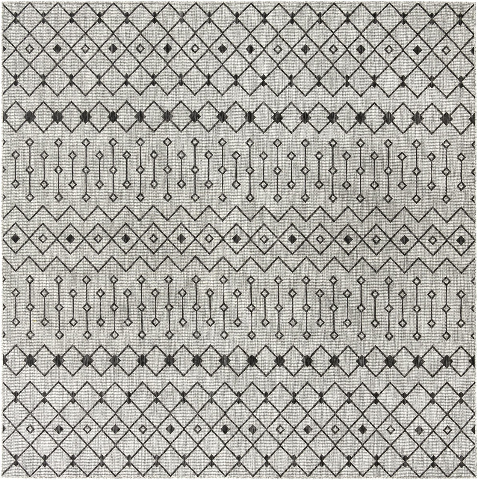 10' 8 x 10' 8 Kearney · Chevron Outdoor Rug, gray