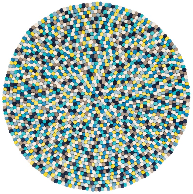 6' 1 x 6' 1 Hawthorne · Geometric Wool Rug, blue