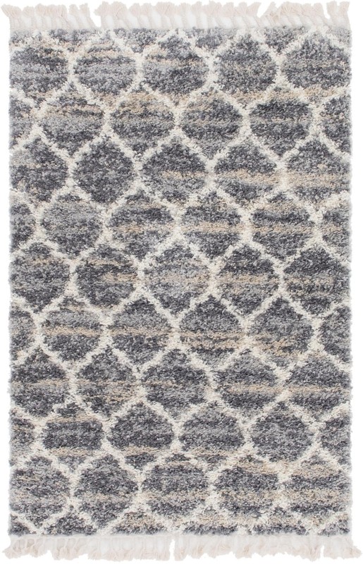 4' x 6' Everett · Trellis Shag Rug, gray