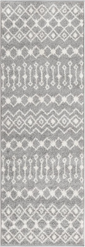 2' x 6' Boswell · Geometric rug, gray and ivory