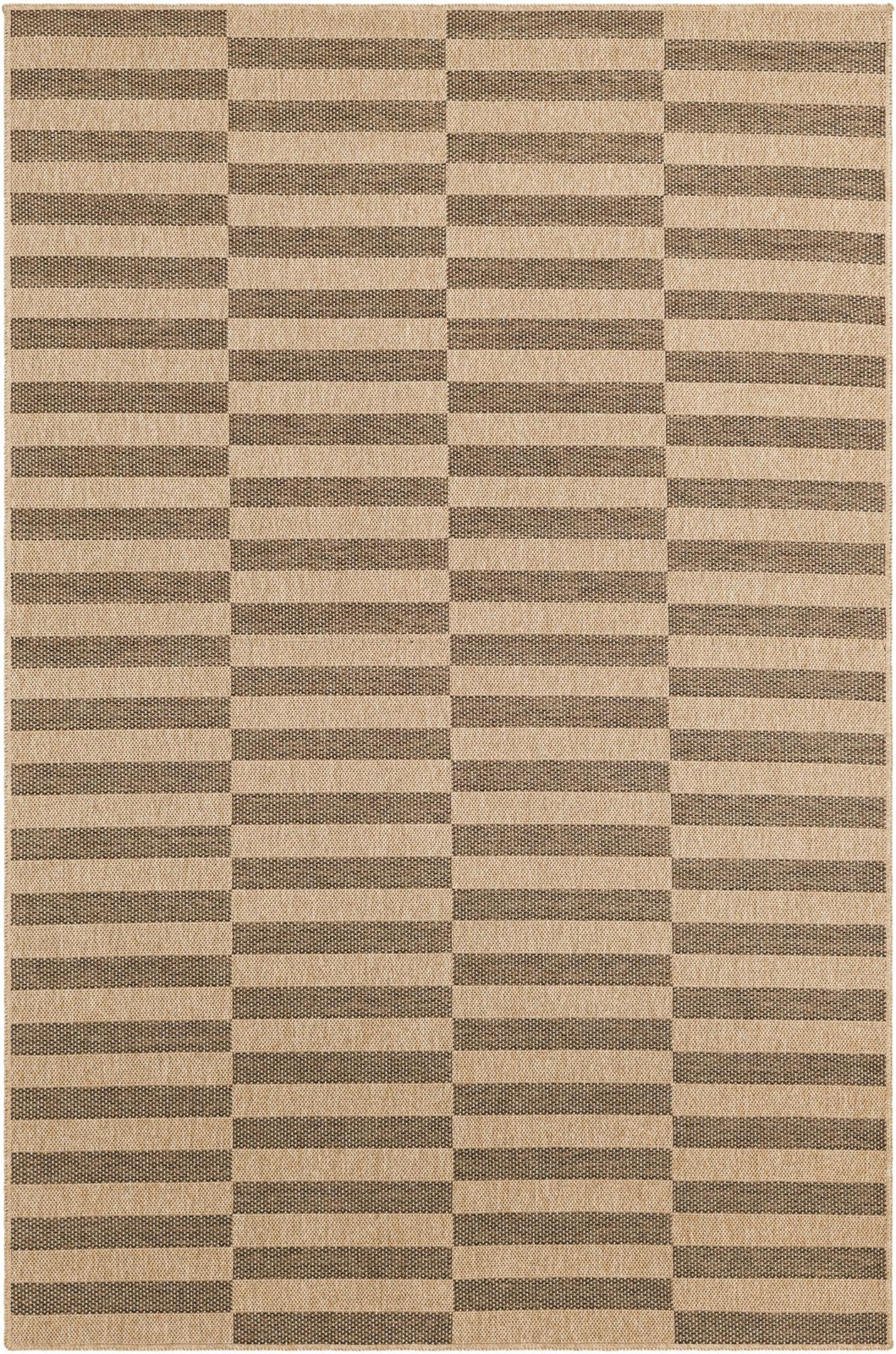 5' 3 x 8' Ashcroft · Geometric striped rug, brown and natural