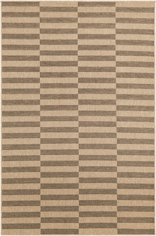 5' 3 x 8' Ashcroft · Geometric striped rug, brown and natural