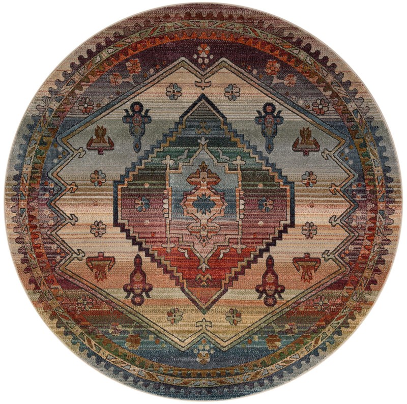 8' x 8' Truckee · Border rug, multi