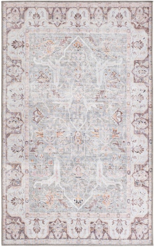 3' 3 x 5' 3 Falkner · Border rug, pearl mint