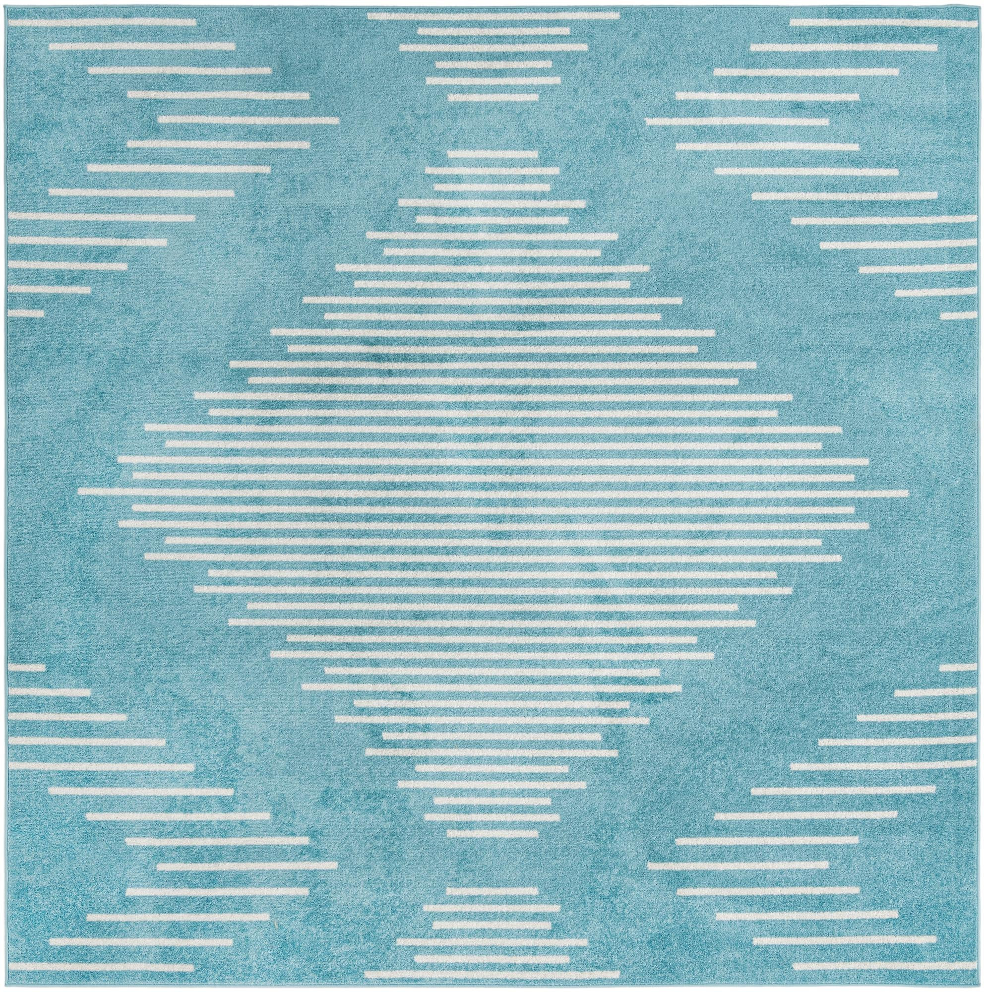 10' x 10' Knox · Diamond rug, light blue
