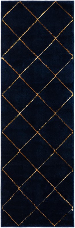 Gilchrist · Diamond rug, navy blue and gold