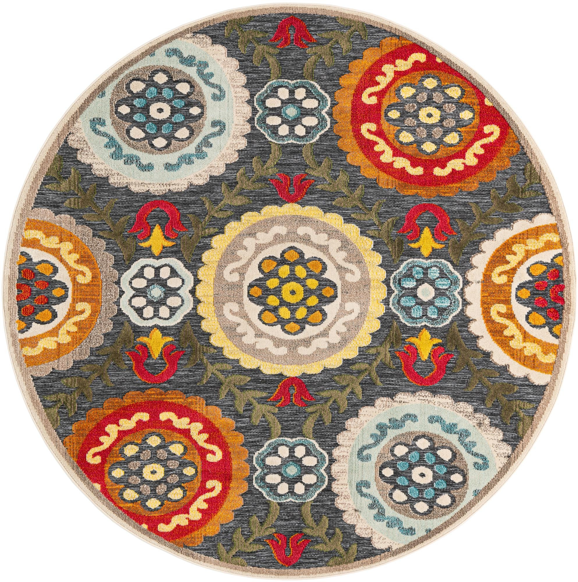 7' 10 x 7' 10 Quincy · Geometric Outdoor Rug, gray
