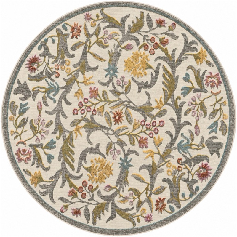 Draper · Floral rug, ivory and multi