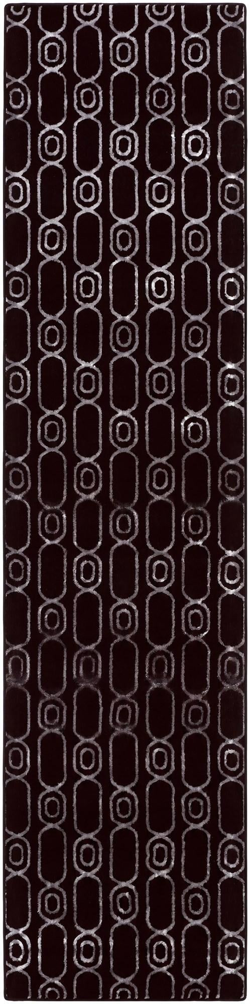 2' 7 x 12' Renwick · Geometric rug, black and silver