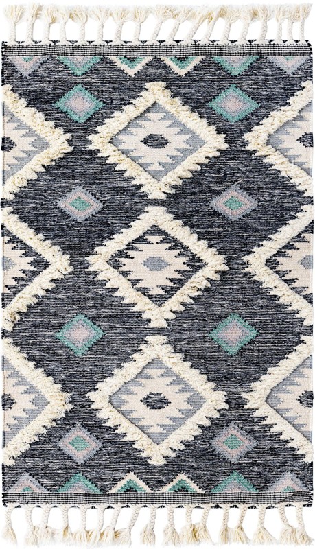 Amaranth · Diamond Wool Rug, navy