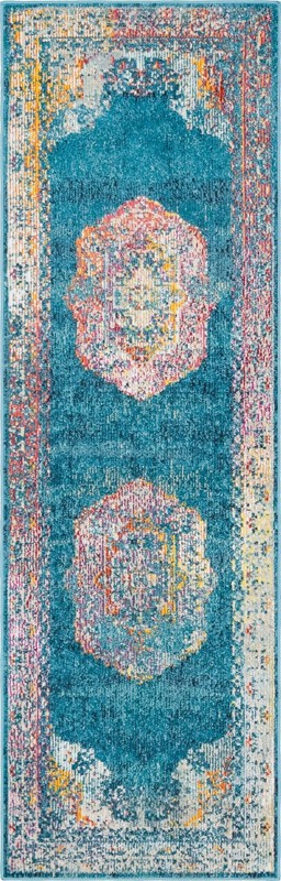 2' 2 x 6' Wilkins · Border rug, turquoise