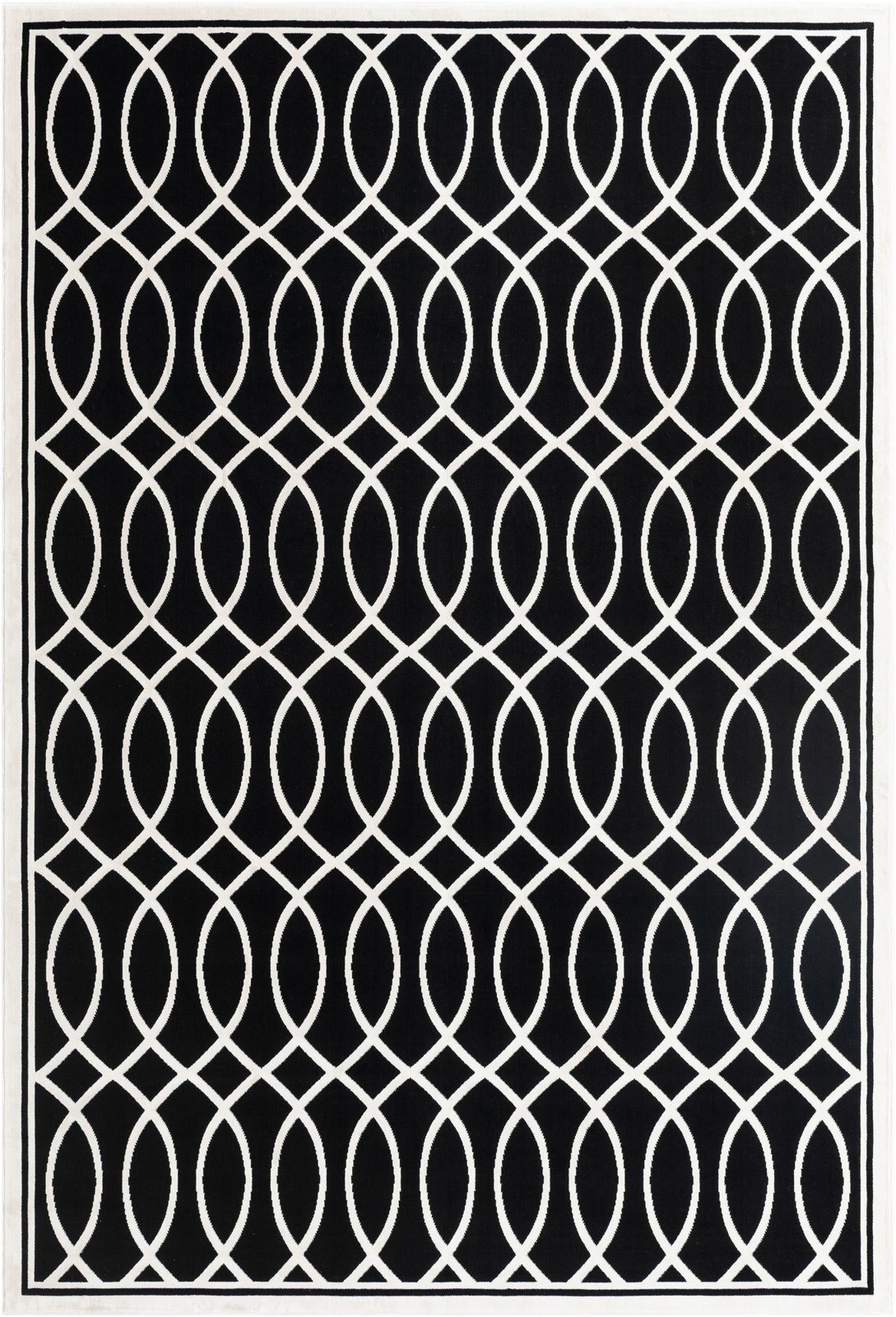 7' x 10' Richfield · Border rug, black and white