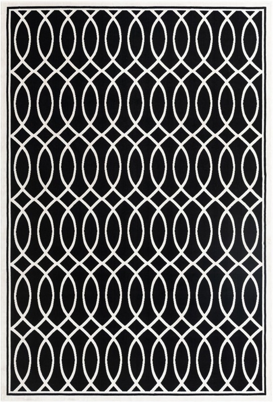 7' x 10' Richfield · Border rug, black and white