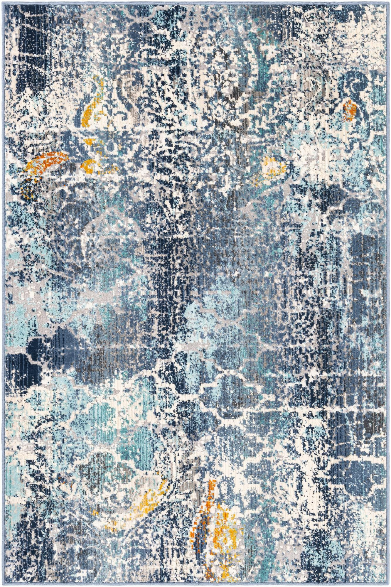 3' 7 x 5' 3 Dale · Abstract rug, blue