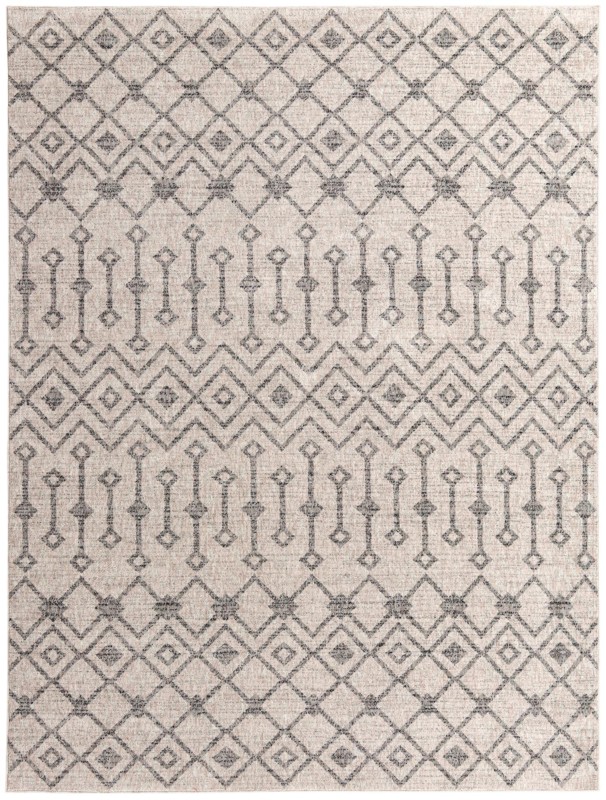 7' 10 x 10' Harlan · Geometric tribal rug, ivory and gray