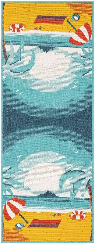 2' x 5' Delaney · Pictoral Outdoor Rug, multi