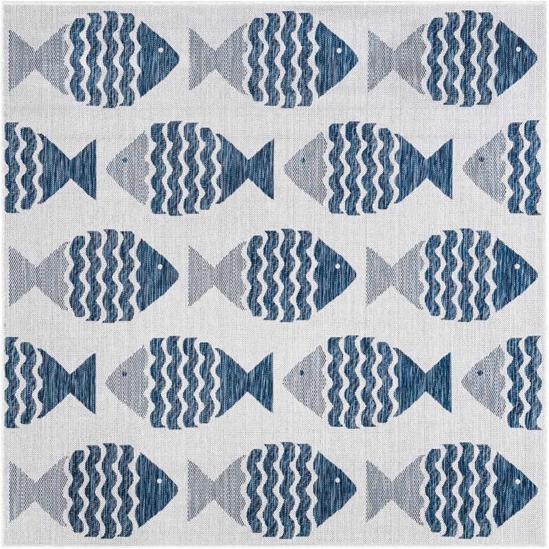 6' x 6' Beresford · Pictoral Outdoor Rug, navy