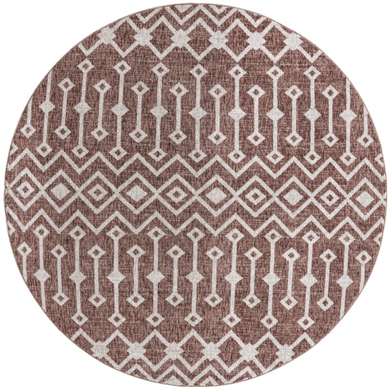 7' x 7' Harlan · Geometric rug, dusty rose