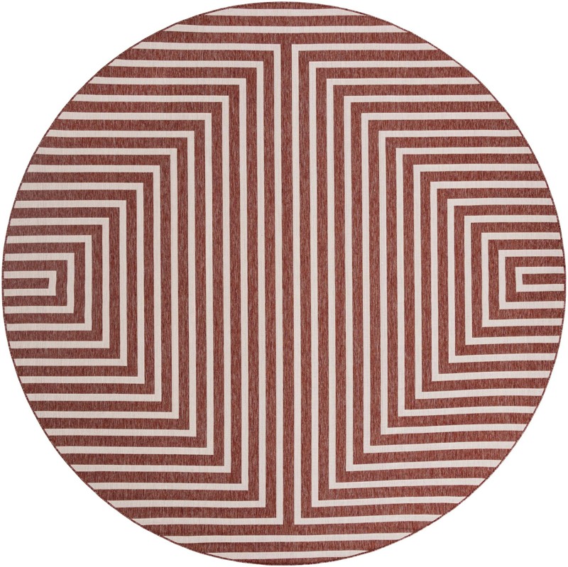 12' x 12' Gorse · Geometric Outdoor Rug, rust red