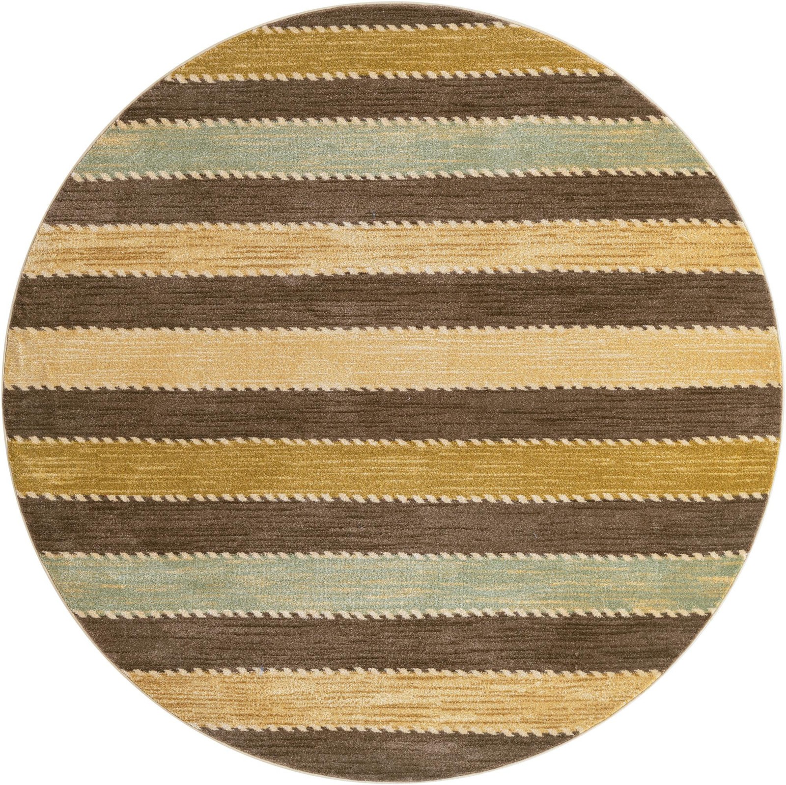 6' x 6' Rye · Striped rug, brown and beige