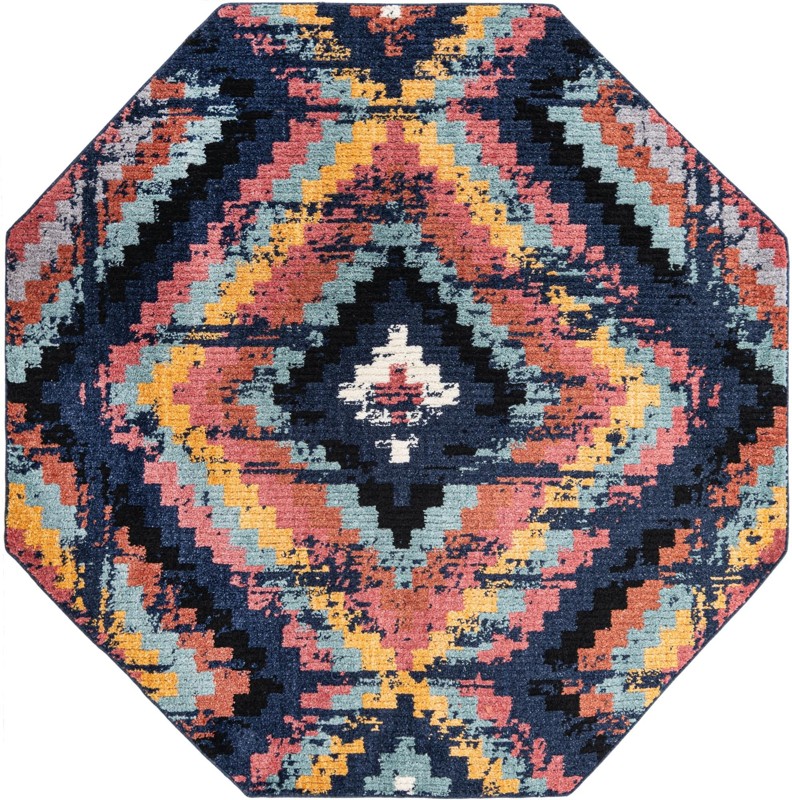 7' 10 x 7' 10 Briggs · Diamond rug, blue
