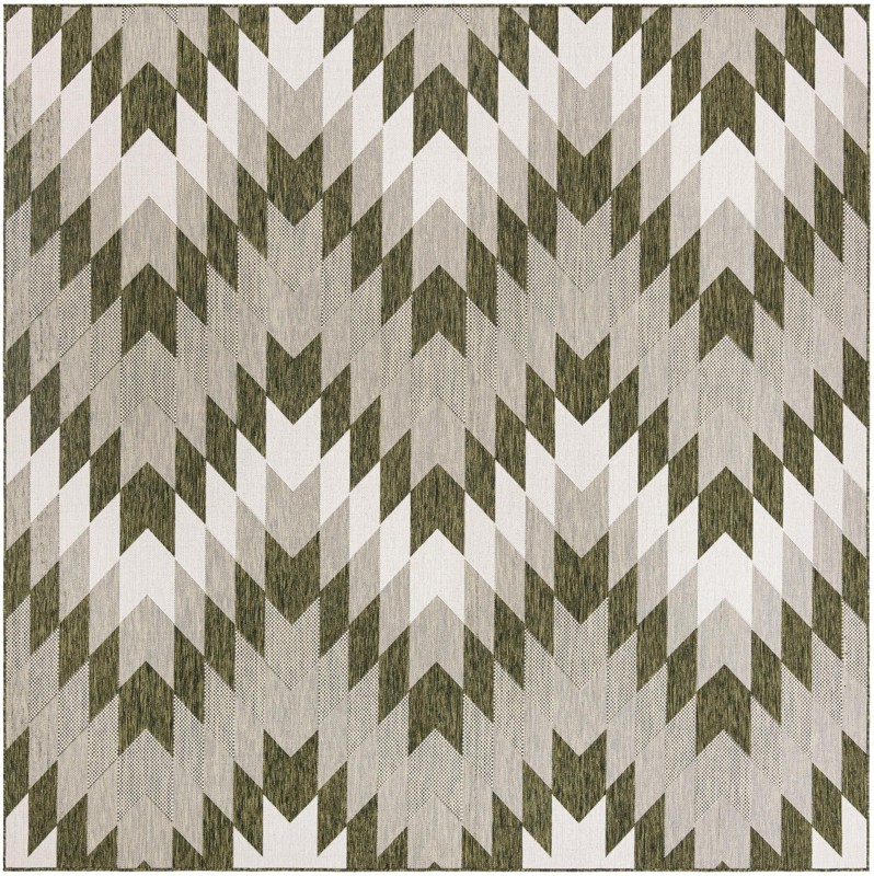 10' x 10' Morrell · Chevron Outdoor Rug, green