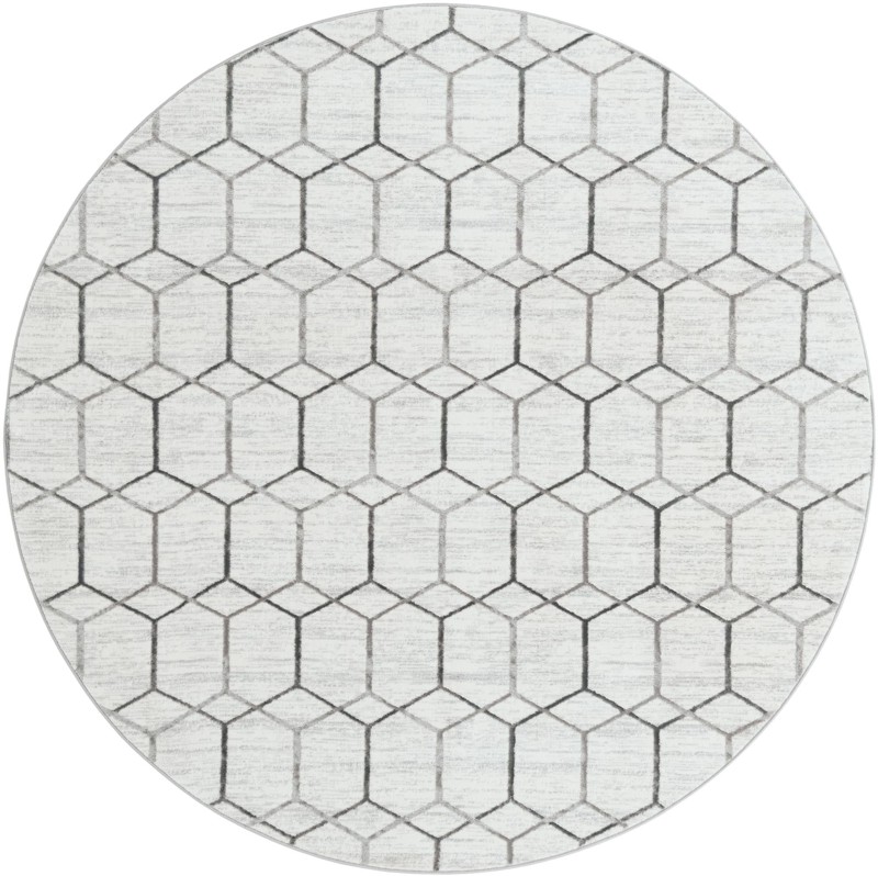8' x 8' Babcock · Geometric rug, white