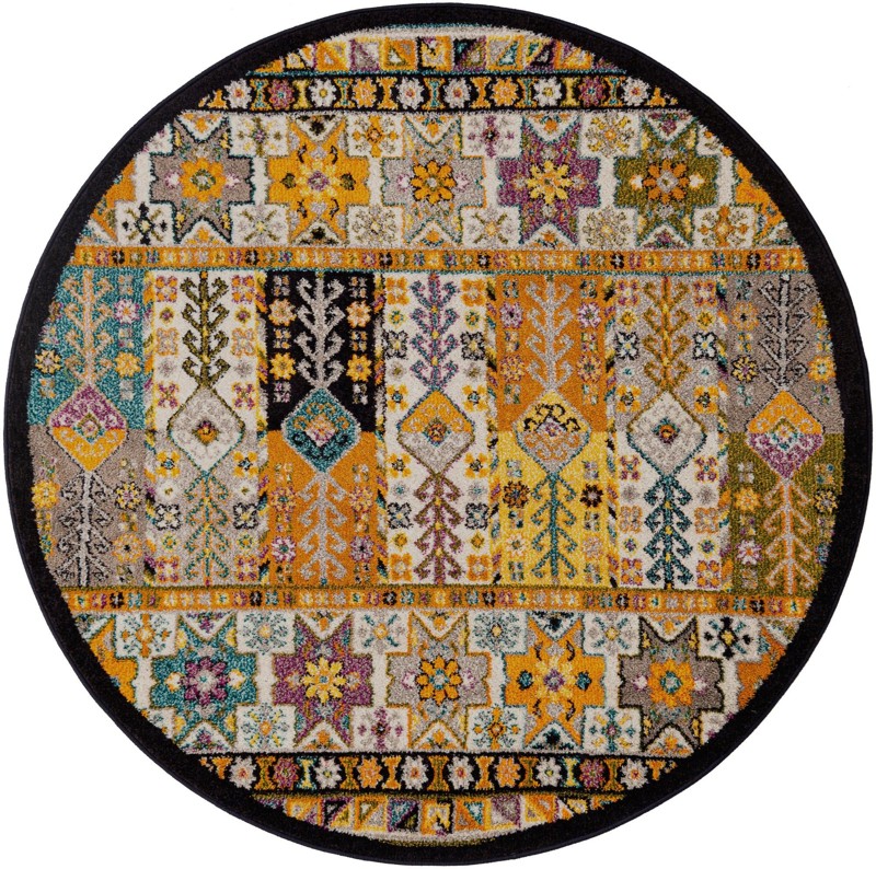 5' 3 x 5' 3 Kestrel · Border rug, multi
