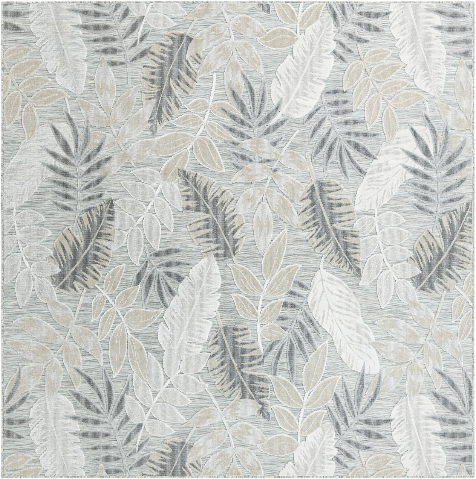 8' 2 x 8' 2 Quimby · Botanical Outdoor Rug, gray and ivory
