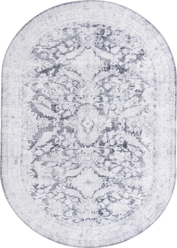Augusta · Border Washable Rug, charcoal