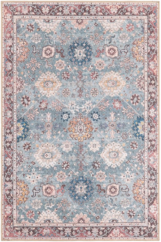 4' 1 x 6' 1 Carden · Border Washable Rug, green