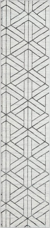 2' 7 x 12' Norwood · Geometric rug, white