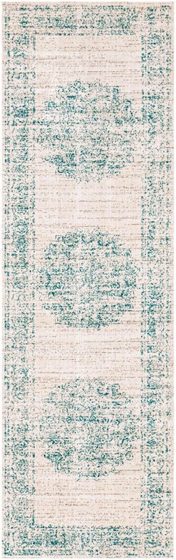 2' 7 x 10' Leighton · Border rug, cream